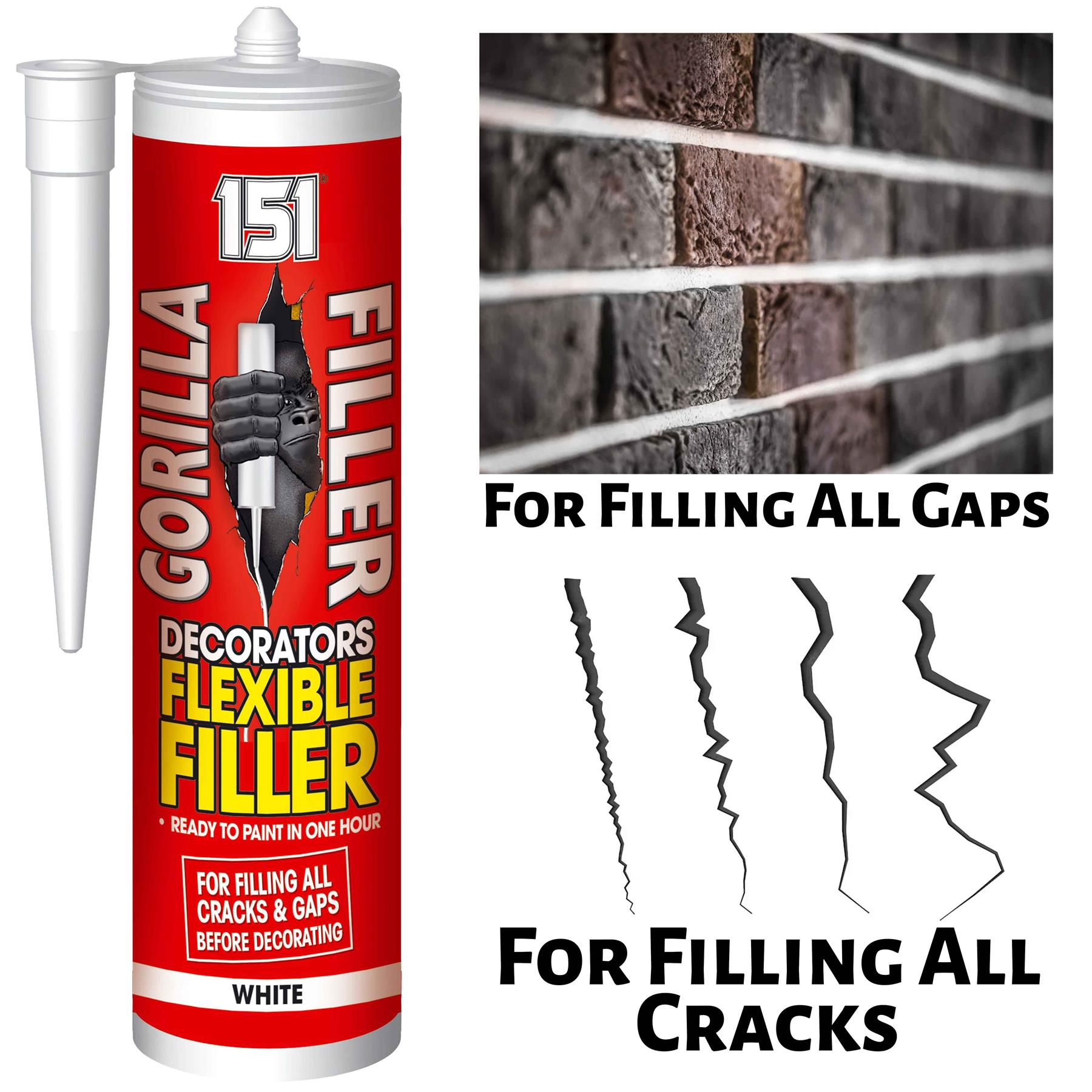151 GORILLA DECORATORS FLEX FILLER WHITE (CART) 280ml