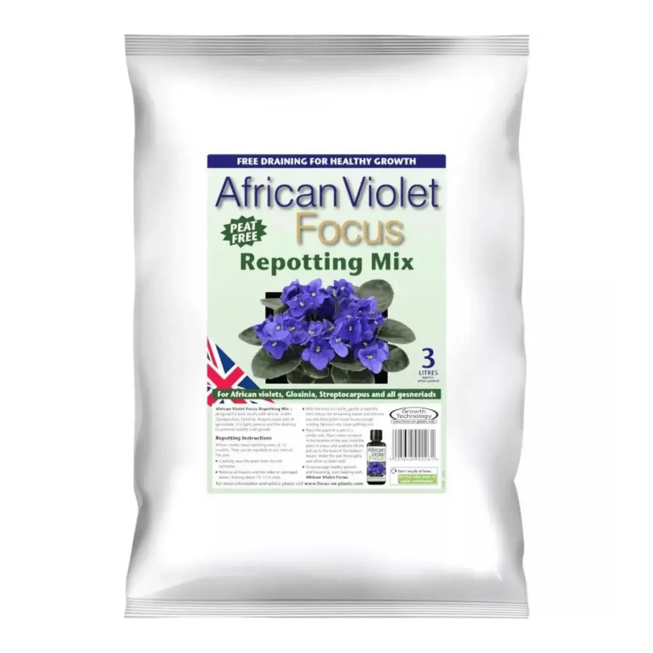 African Violet Focus Repotting Soil Mix 3L Peat Free