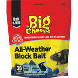 The Big Cheese All-Weather Block Bait 30 pack for rats and mice, displayed in a resealable bag at FitFit Garden.