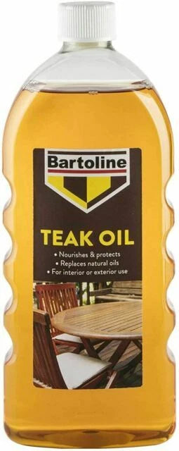 Bartoline Teak Oil Garden Wood Sealer Furniture Nourishes Protects 500ml