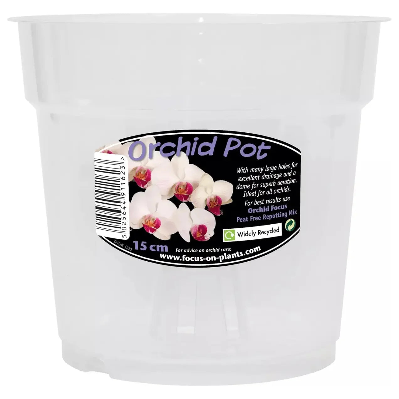 Clear Orchid Pot, 15Cm - Clear Plant Pots for Orchids