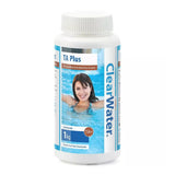 ClearWater TA Plus pool chemical bottle with a woman