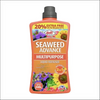 Seaweed Advance Multipurpose Liquid Fertilizer bottle with promotional label