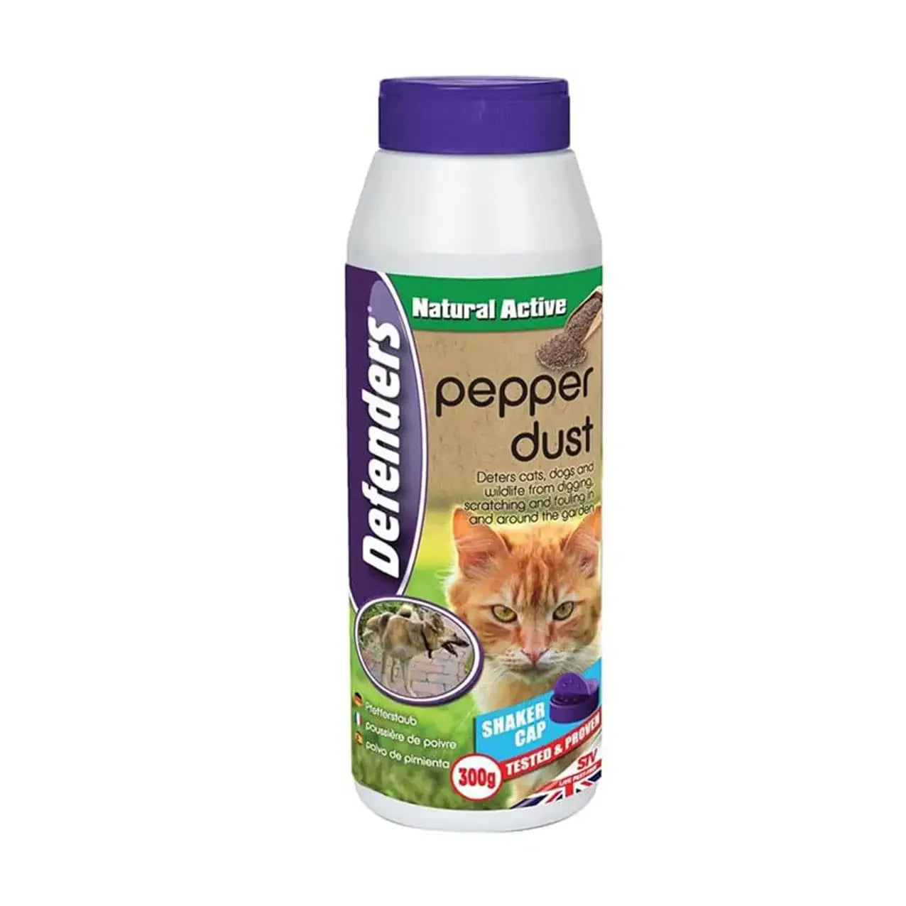 Defenders Cat & Dog Scatter Granules 450g garden pest deterrent bottle from FitfitGarden