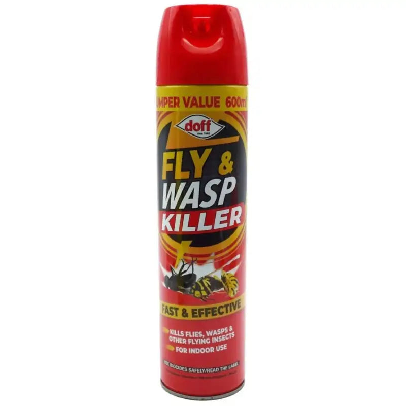 Doff Fly & Wasp Killer spray can on a white background