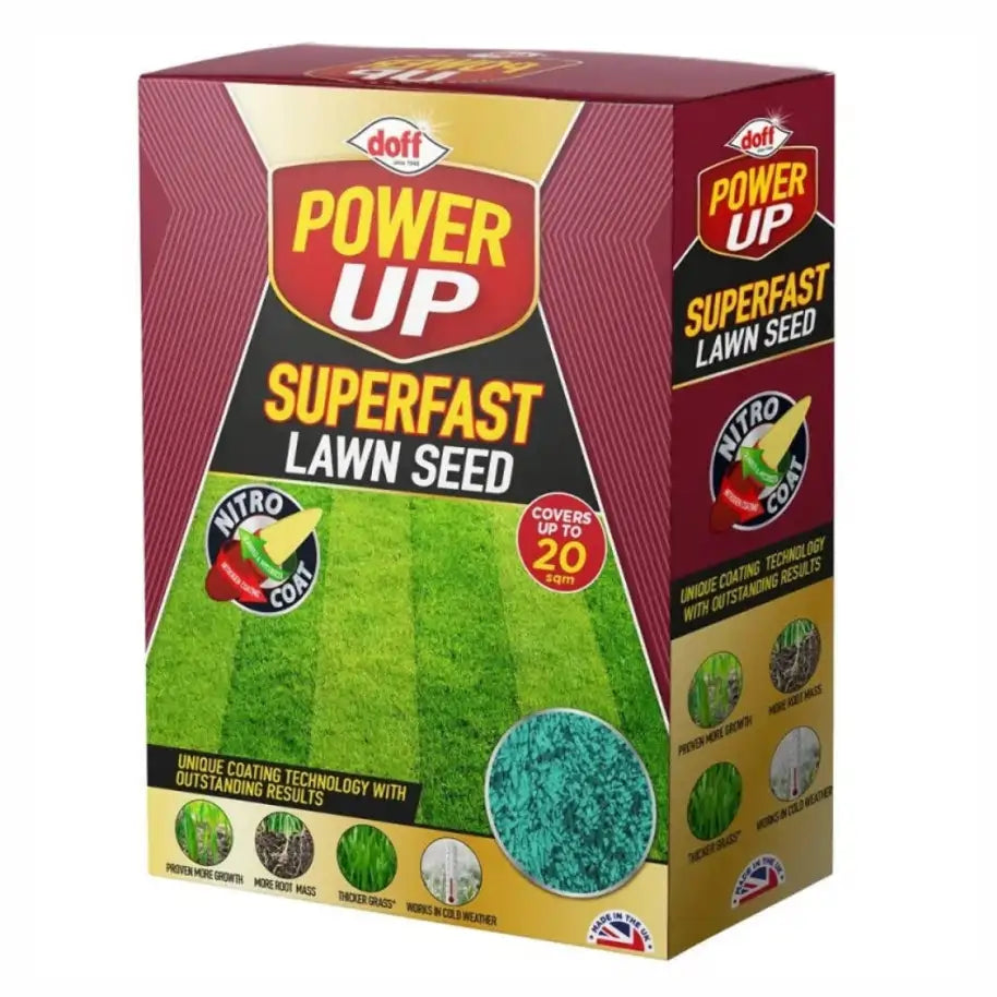 Box of Doff Power Up Superfast Lawn Seed