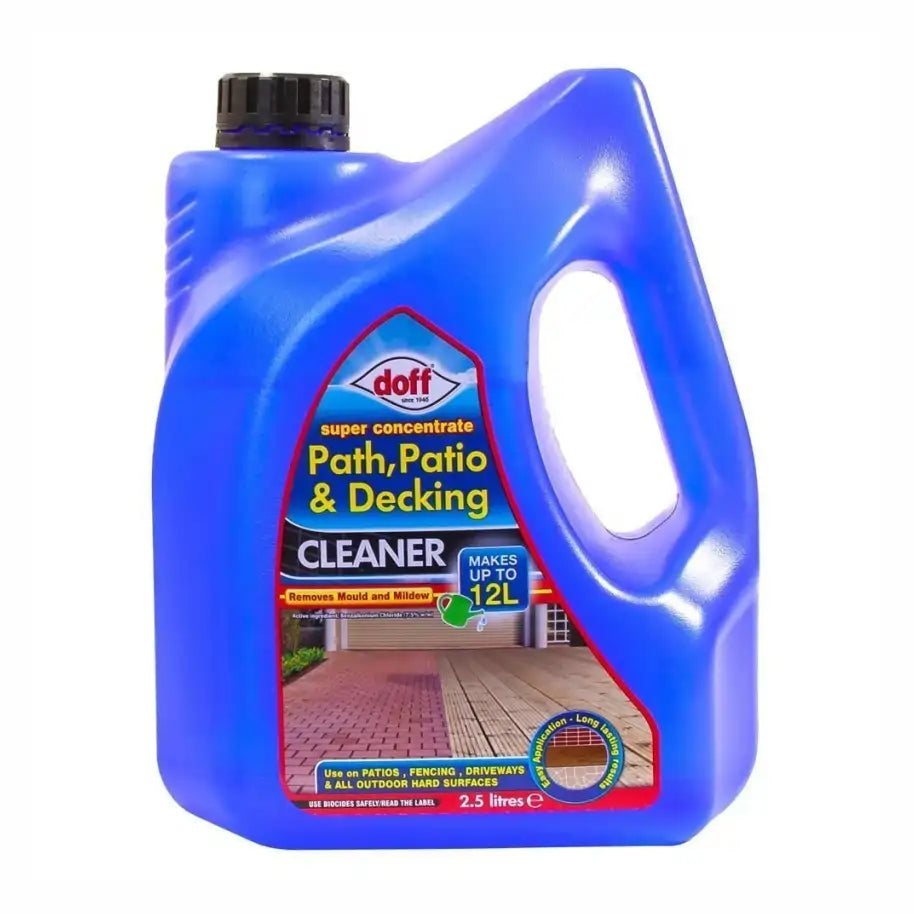 Blue container of Daff Path, Patio & Decking Cleaner