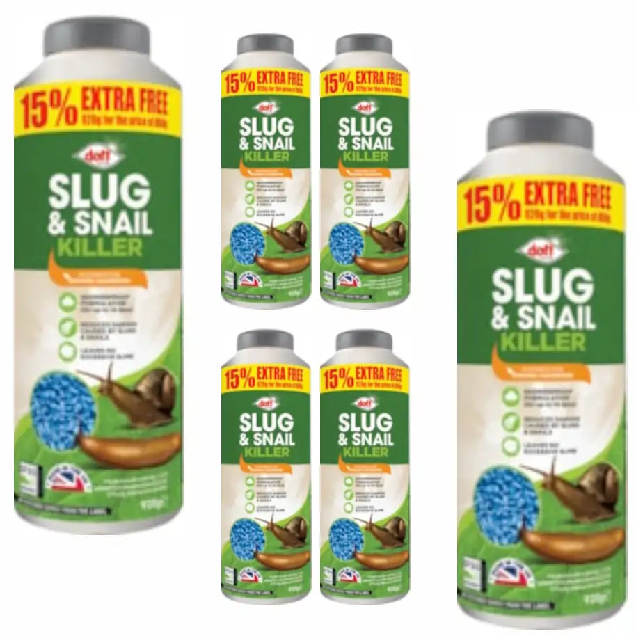 Multiple bottles of Doft Slug & Snail Killer