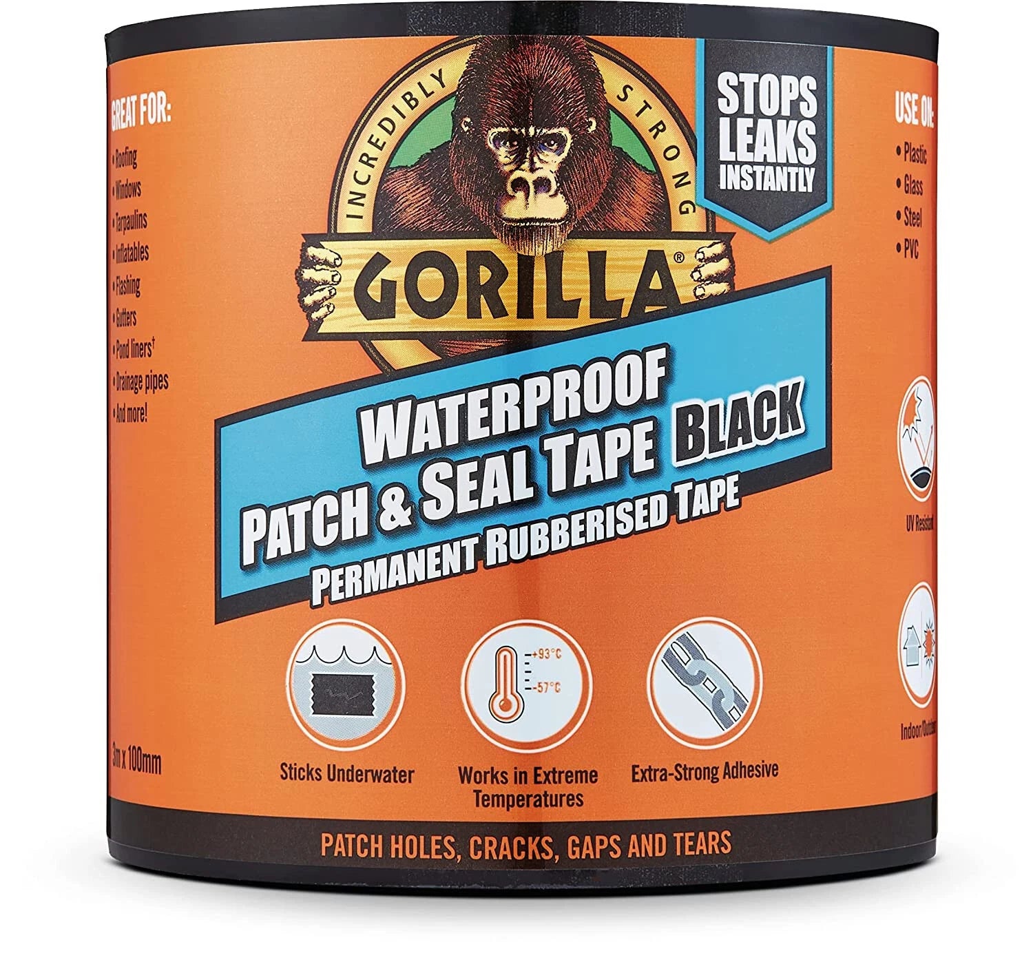 Gorilla Waterproof Patch & Seal Tape BLACK