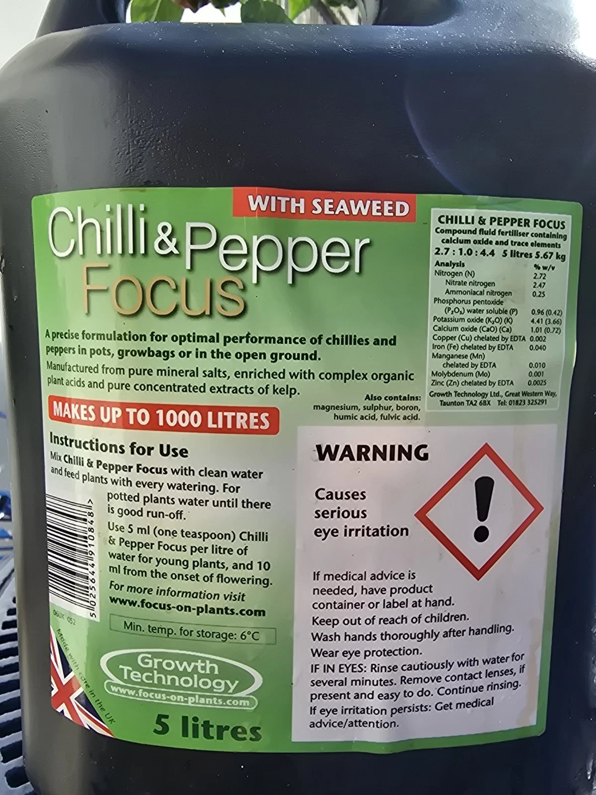 Growth Technology Chilli & Pepper Focus - 5L uk
