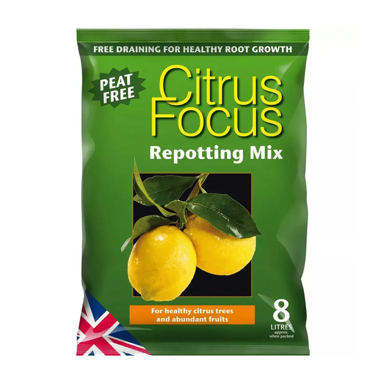 Growth Technology Citrus Focus Repotting Mix Peat Free 8L Root Growth Healthy