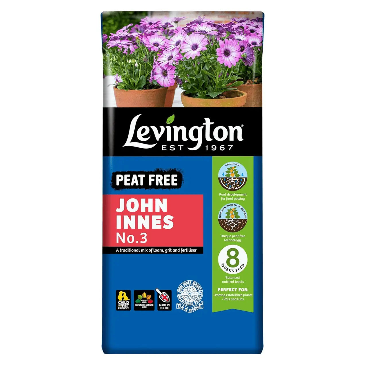 Levington® Peat Free John Innes No.3 - Levington Peat Free John Innes No.3 Compost, 25L