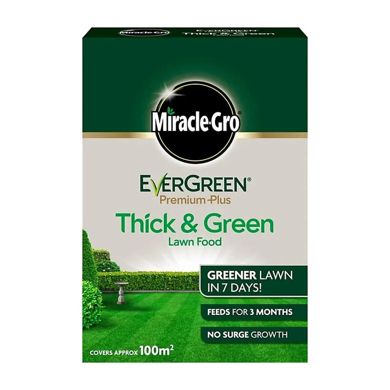 Box of Miracle-Gro EverGreen Thick & Green Lawn Food