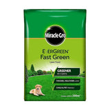 Bag of Miracle-Gro EverGreen Fast Green lawn food on a white background