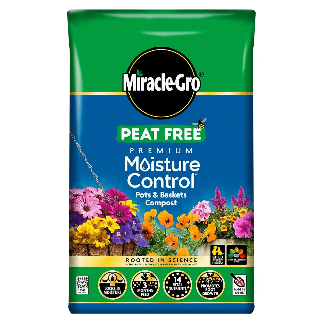 Miracle-Gro Peat Free Moisture Control Compost, 40L