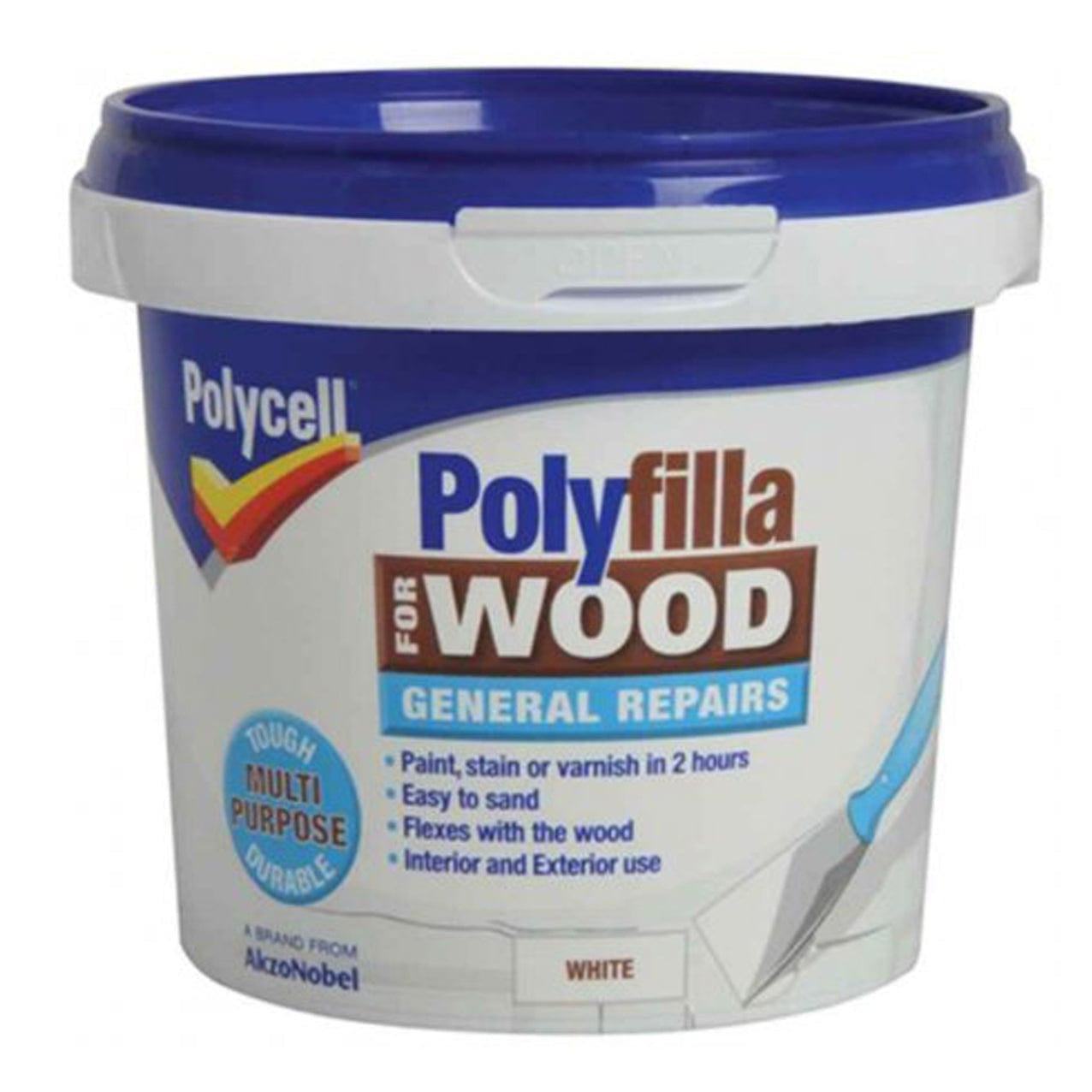 Polycell Polyfilla For Wood General Repairs White Tub 380g