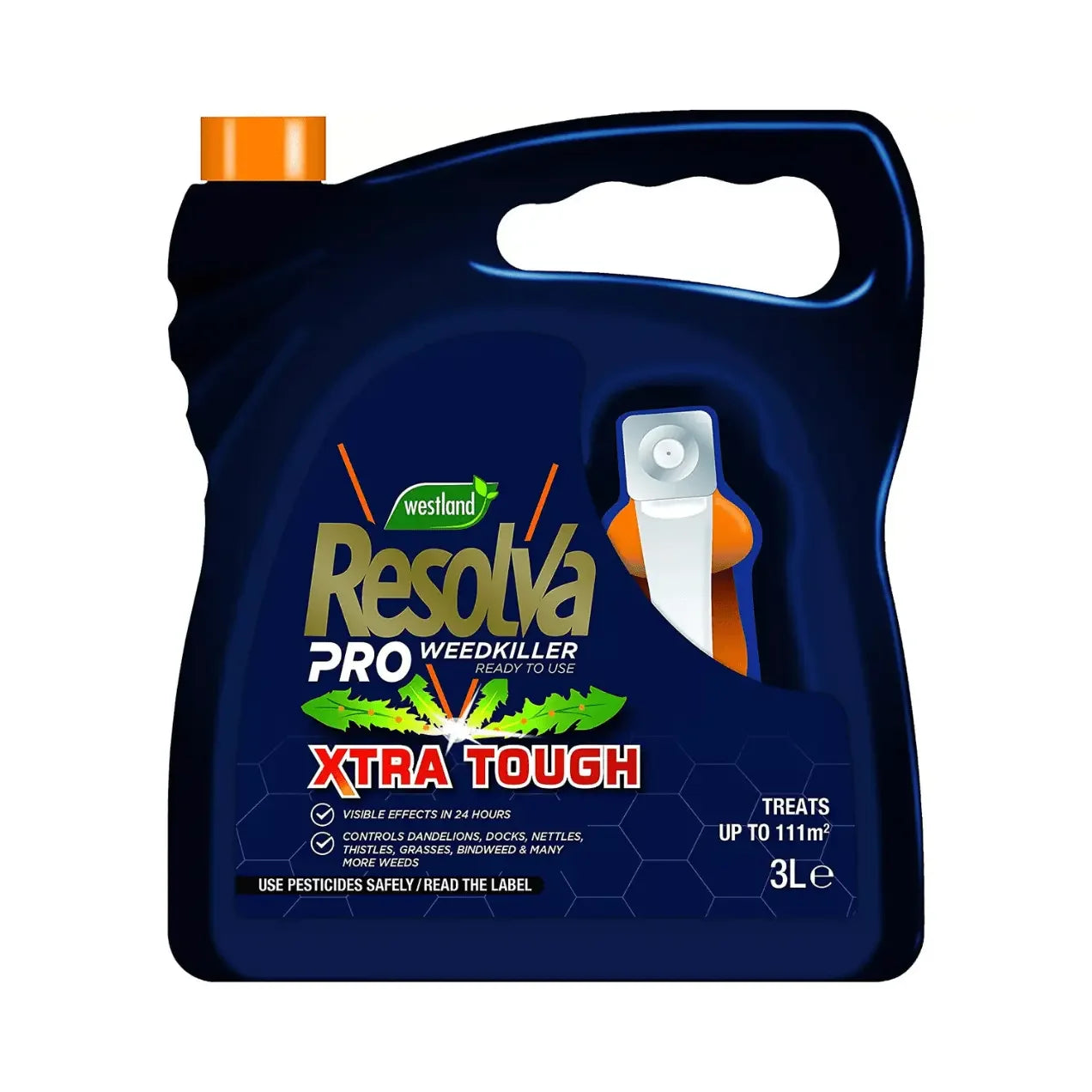 Resolva Xtra Tough Pro Weedkiller 3L Ready to Use with Spray Head Treats 111m sq