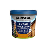 Ronseal 5 Year Fence Life+ Harvest gold Matt Exterior Shed & fence Protector Wood paint, 5L