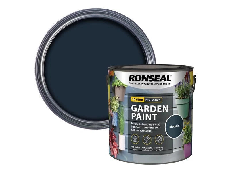 Ronseal Garden Paint Blackbird 2.5 litre uk