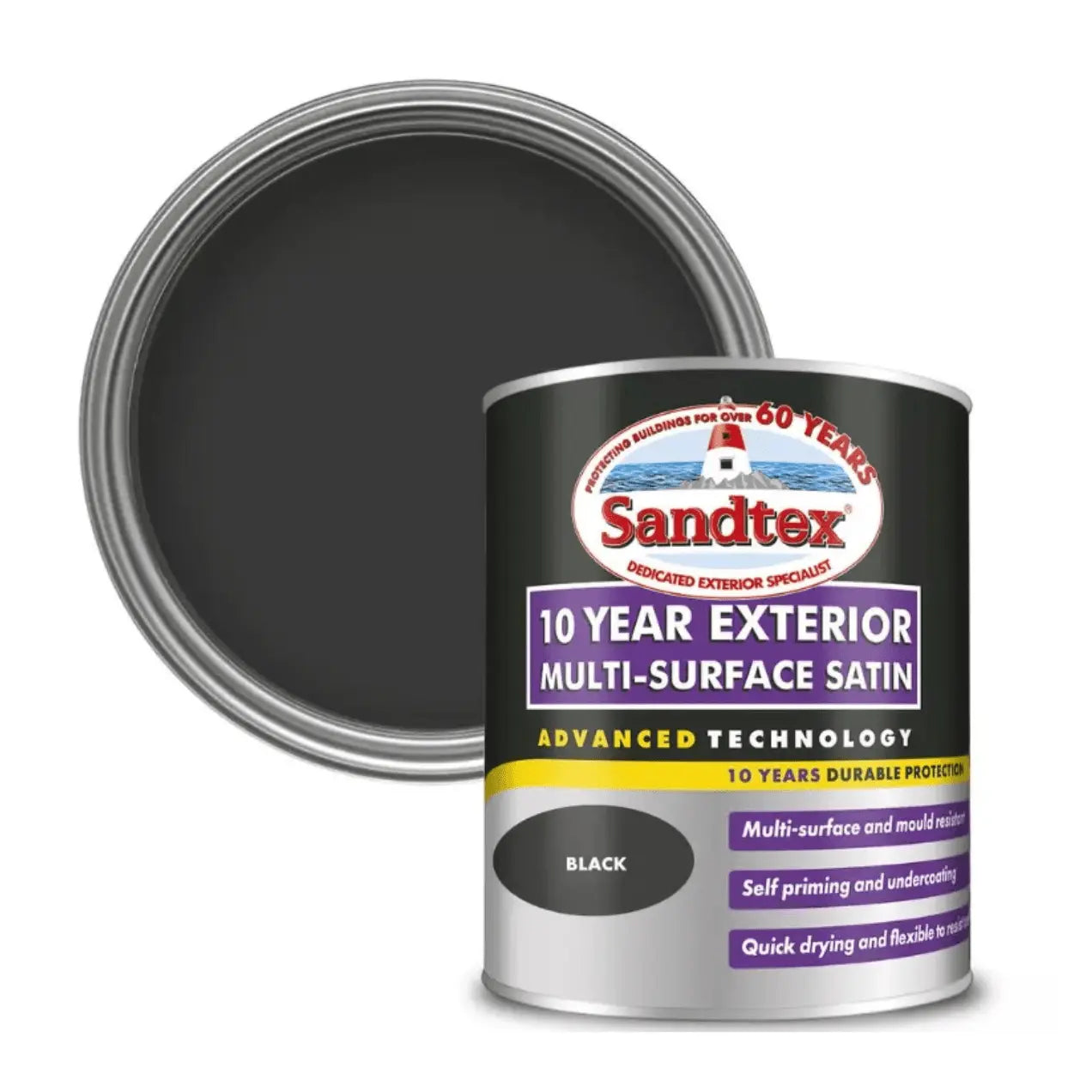 SANDTEX 10 YEAR MULTI SURFACE QD SATIN BLACK 750ML