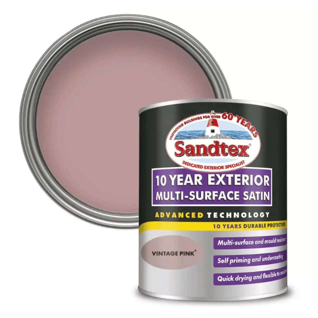 SANDTEX 10 YEAR MULTI SURFACE QD SATIN VINTAGE PINK 750ML