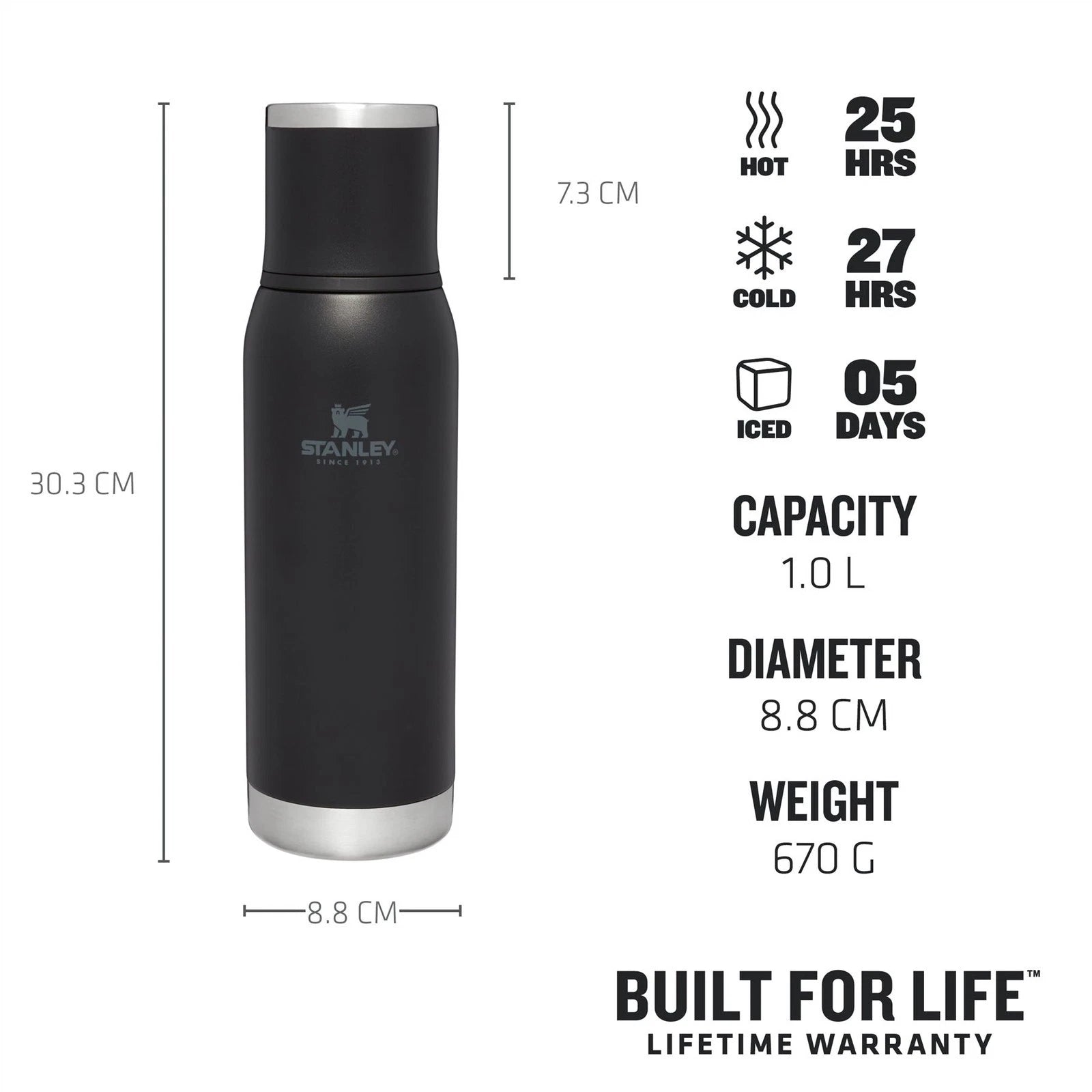 Stanley Adventure To-Go Bottle Black 1L uk