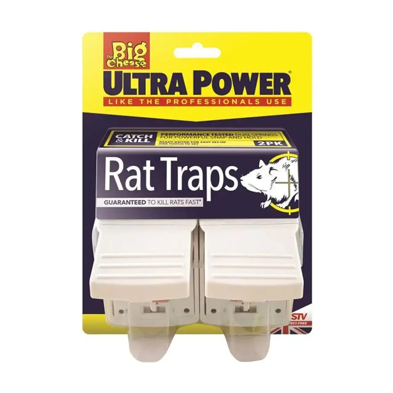 Ultra Power rat traps twin pack in retail packaging, garden pest control at FitFit Garden