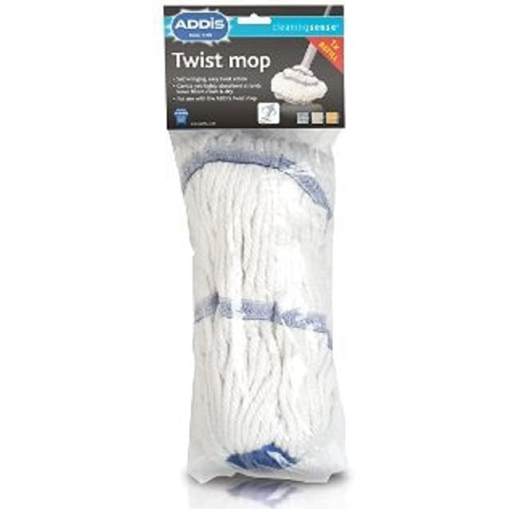 Addis Twist Mop, White & Metallic Silver