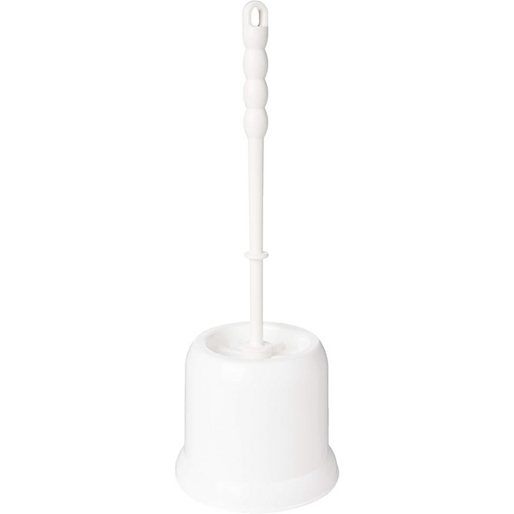 Addis Round Toilet Brush with Holder, White