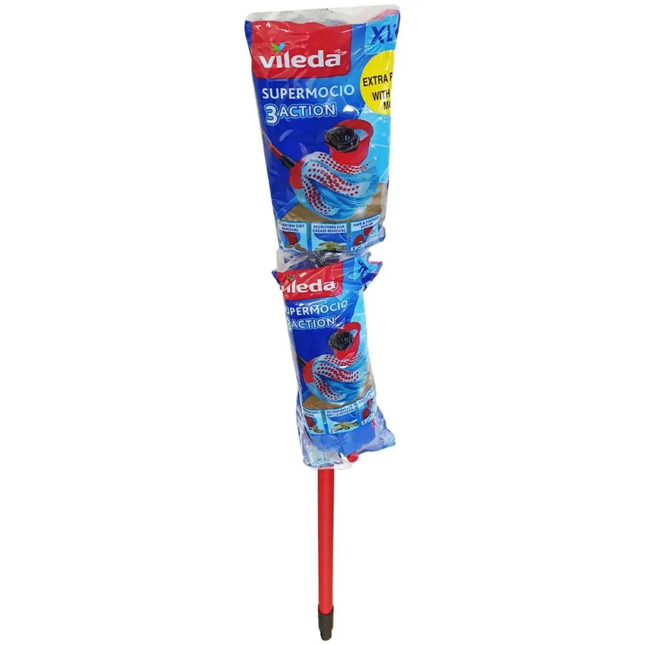 Vileda SuperMocio 3Action XL Mop with Extendable pole Extra Free Refill