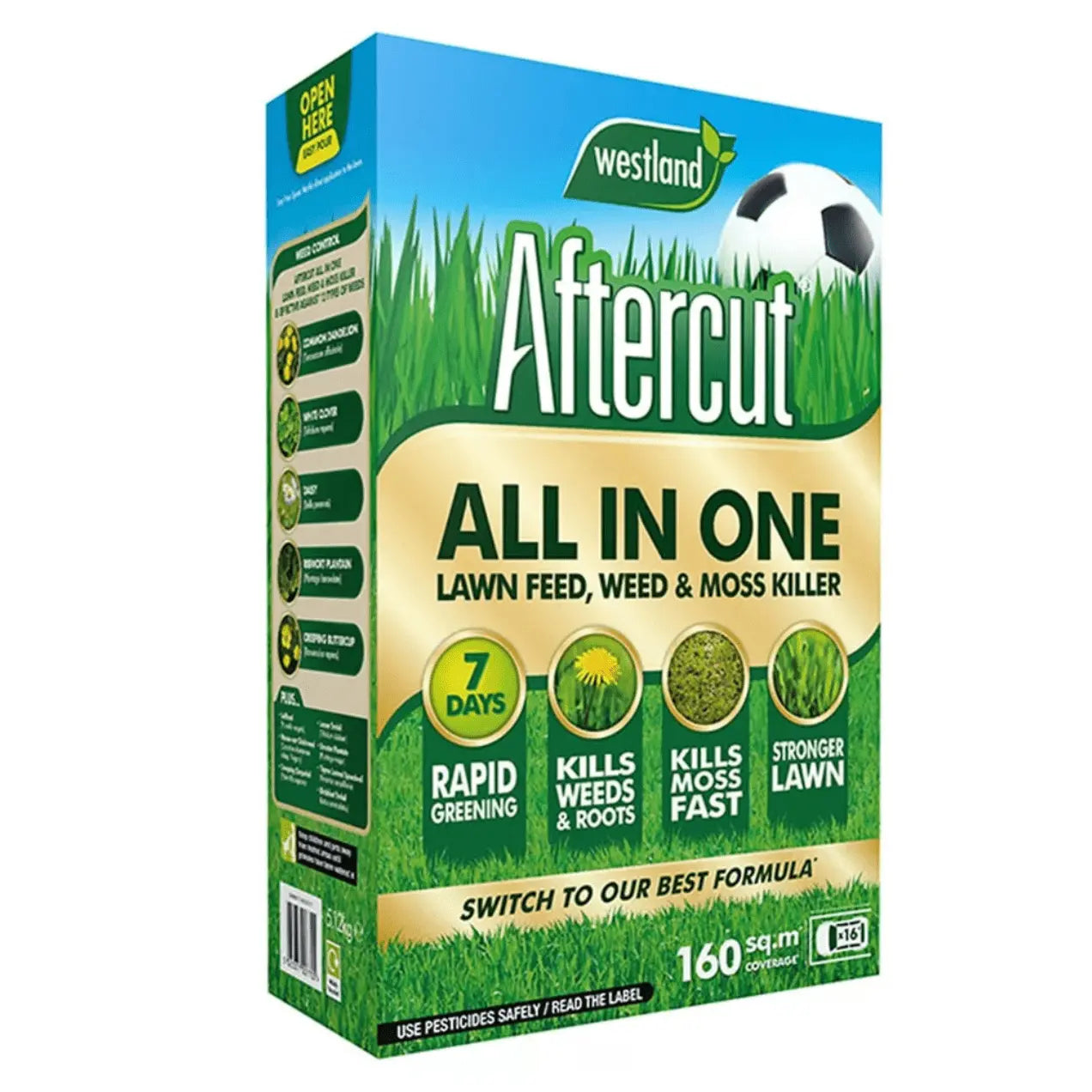 Westland Aftercut All in One Lawn Feed, Weed and Mosskiller 160m2 Box