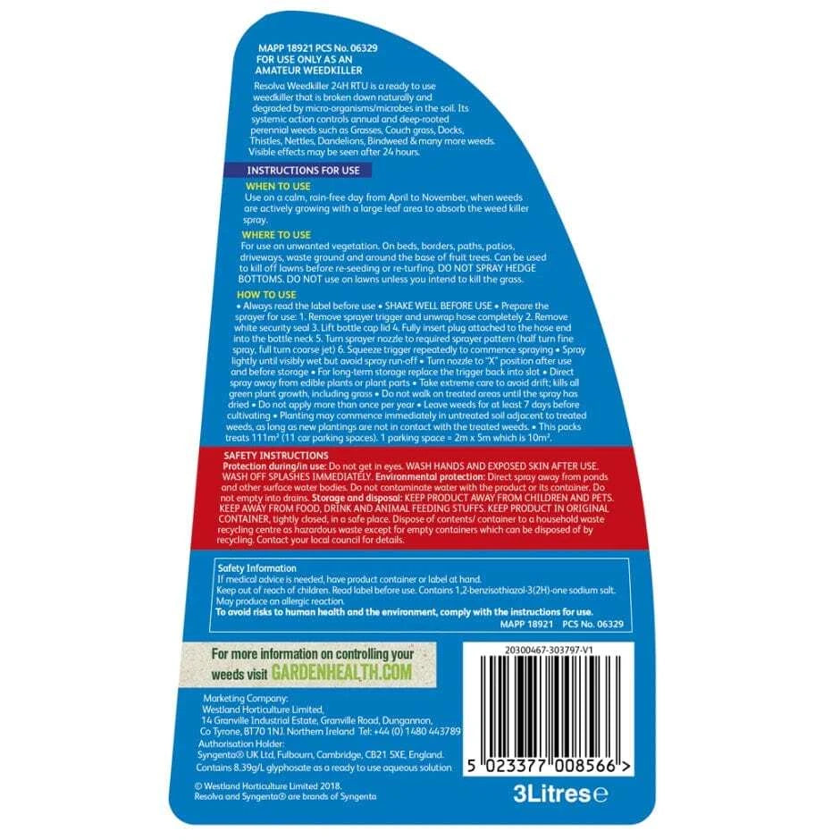 Westland Resolva Weedkiller 24H RTU 3L uk