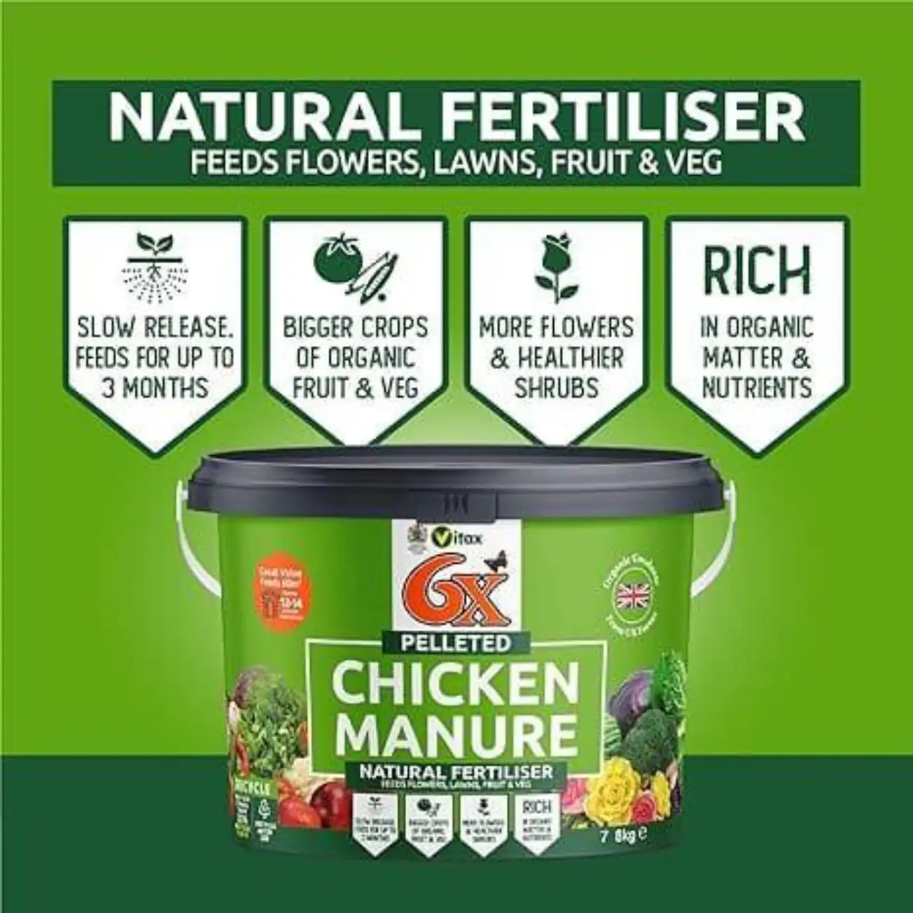 natural chicken manure fertilizer 7kg bag