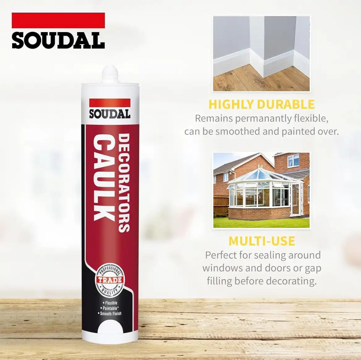 soudal white decorators caulk sealant 290ml
