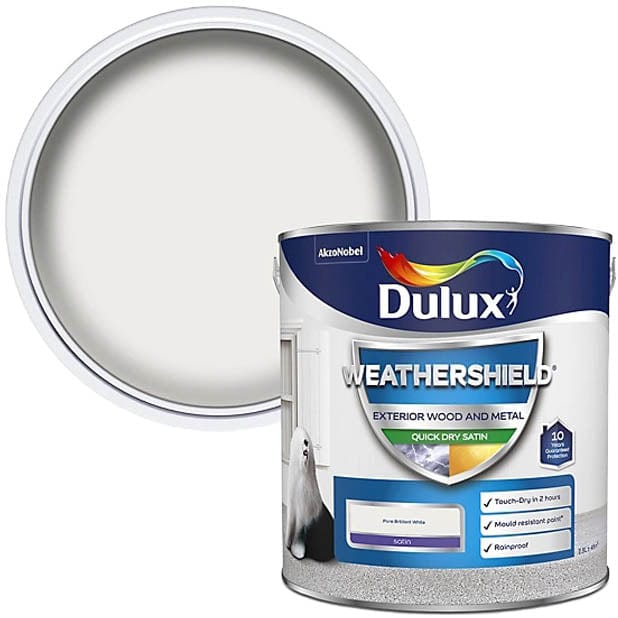 Dulux Weathershield Satinwood Exterior Metal & wood paint 750ml 2.5L