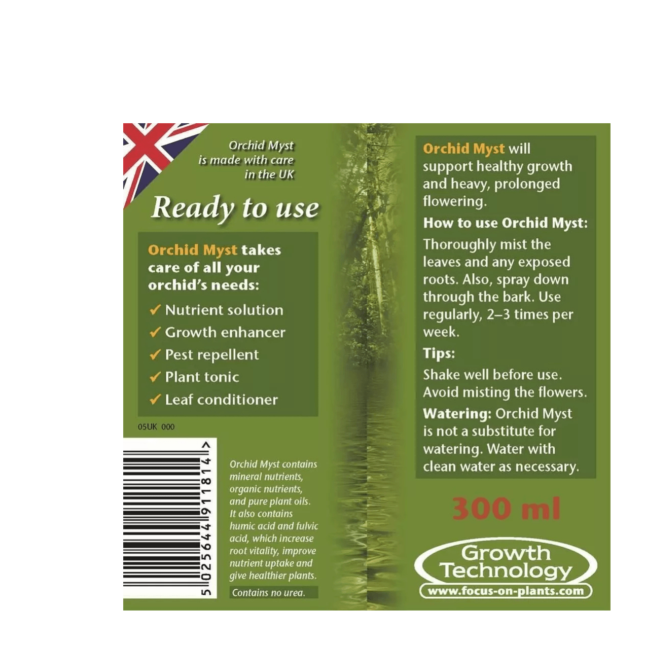 Growth Technology Orchid Myst 300ml Ready To Use Foliar Spray Orchid Enhancer