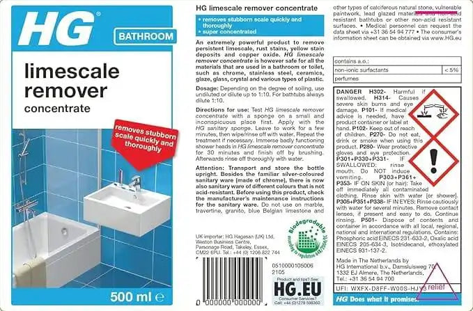 hg limescale remover concentrate 500ml