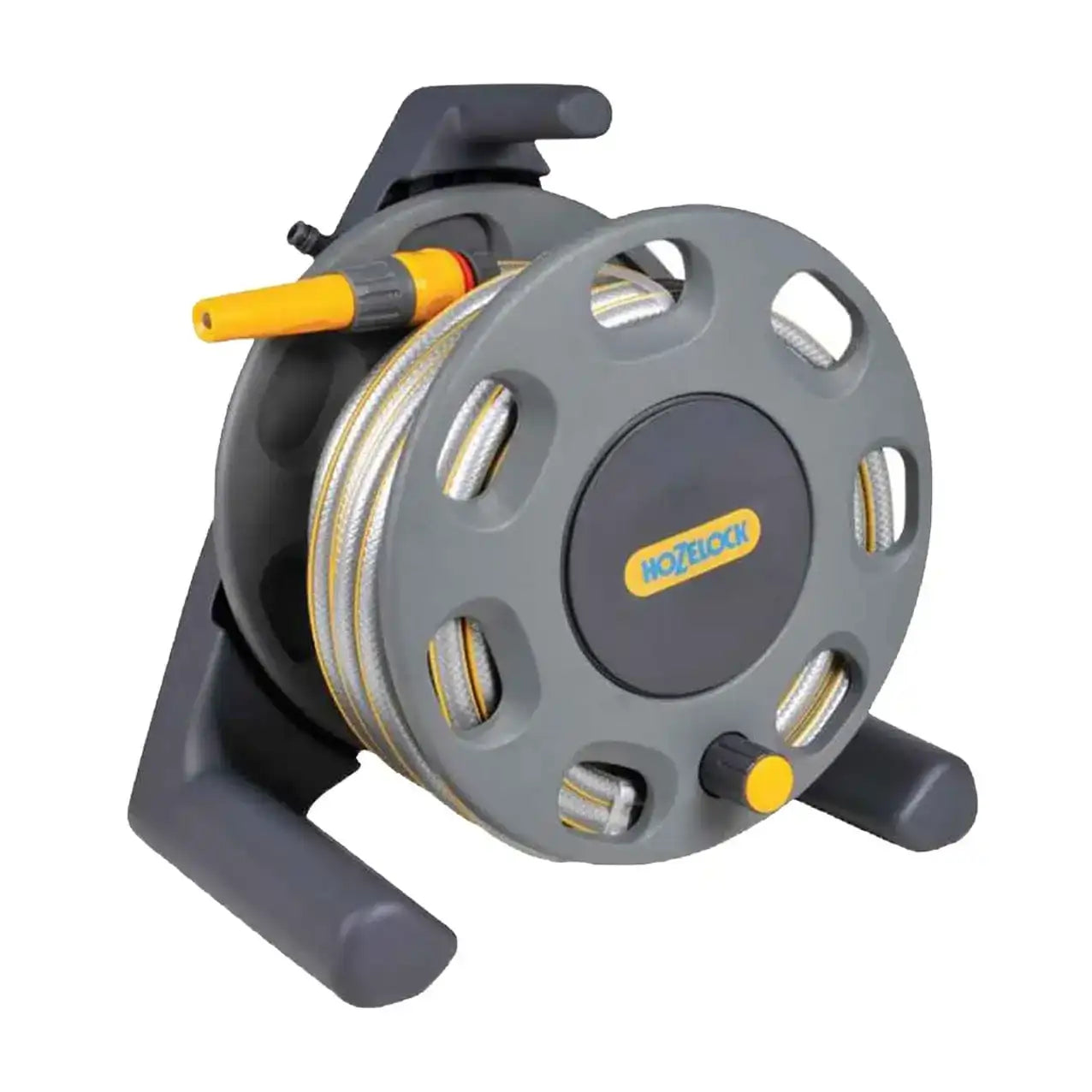 hozelock free standing hose reel set with 25m