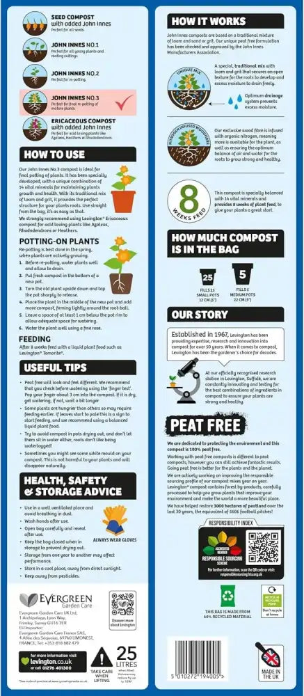 levington no 3 compost 25 litre bag