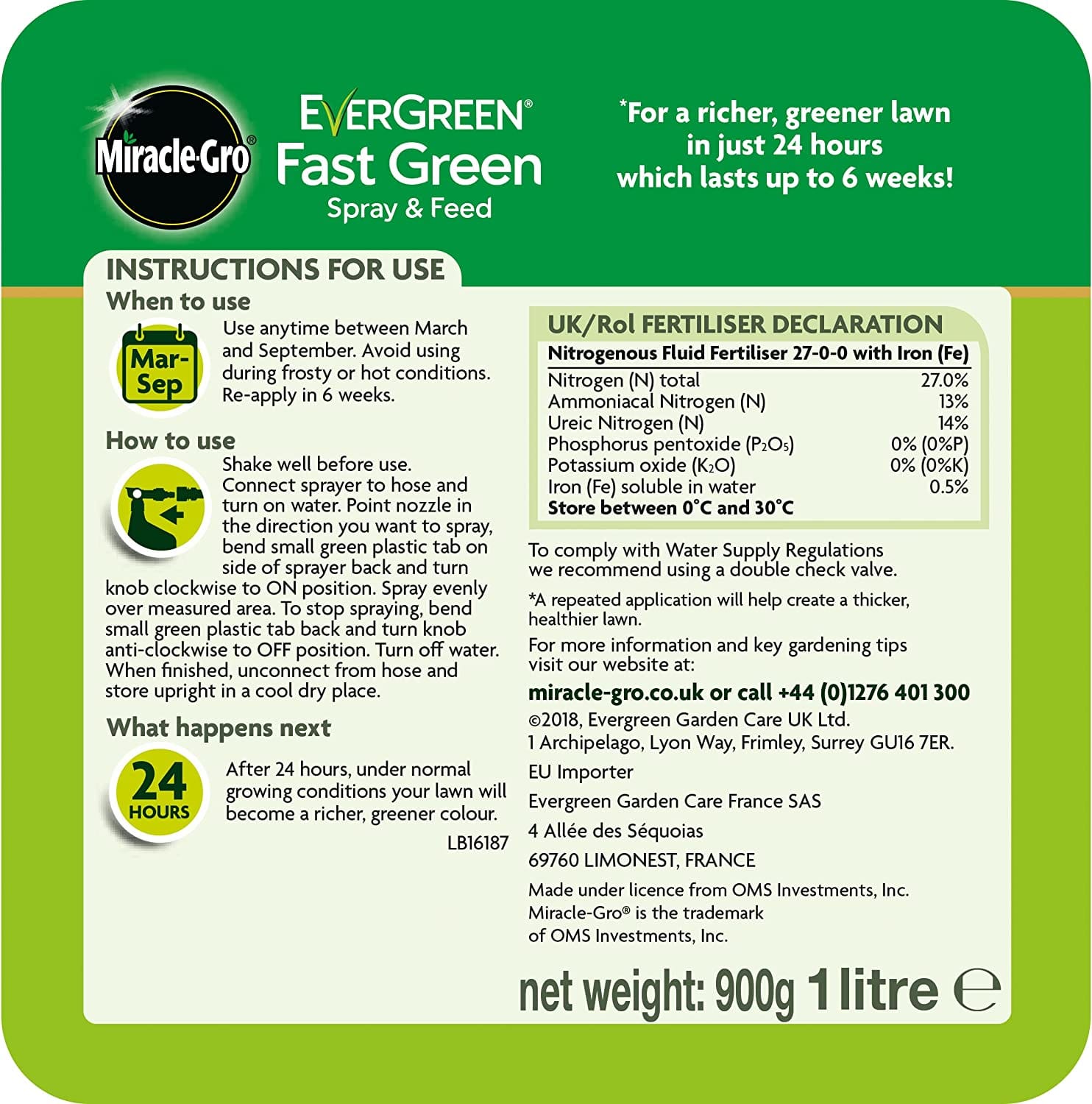Miracle - Gro® EverGreen® Fast Green Spray & Feed - FitfitGarden