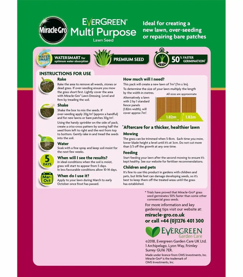 miracle-gro multi purpose lawn seed 7m² price
