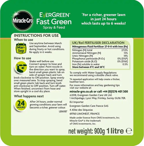miracle-gro fast green liquid fertilizer for lawns FitfitGarden