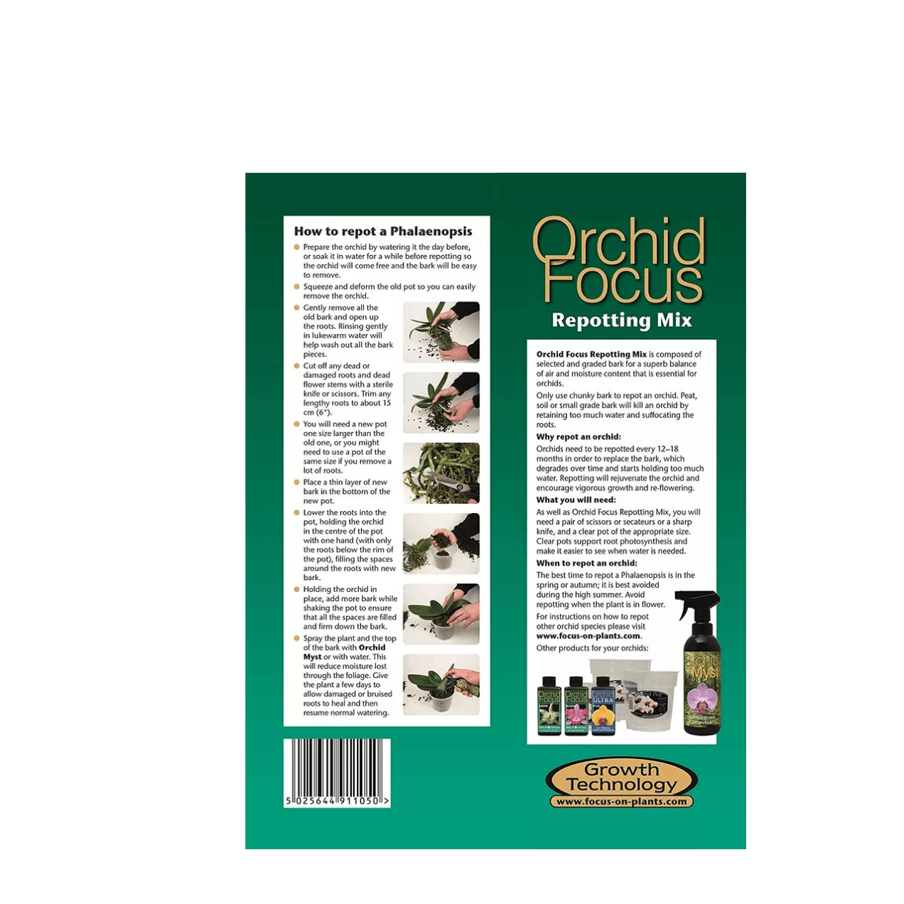 Orchid Focus Re-potting Mix/Compost 8L - Orchid Bark