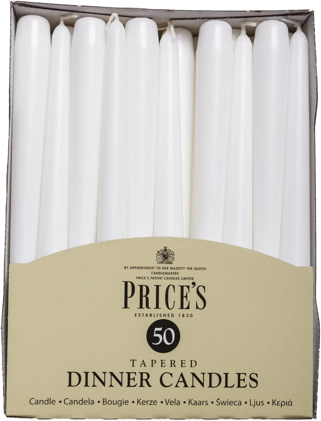 Prices Tapered Dinner Candles-50 units