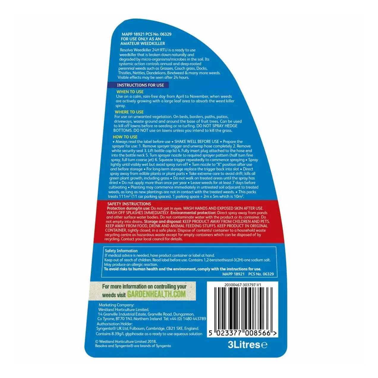 Resolva Weedkiller 24H RTU 3L