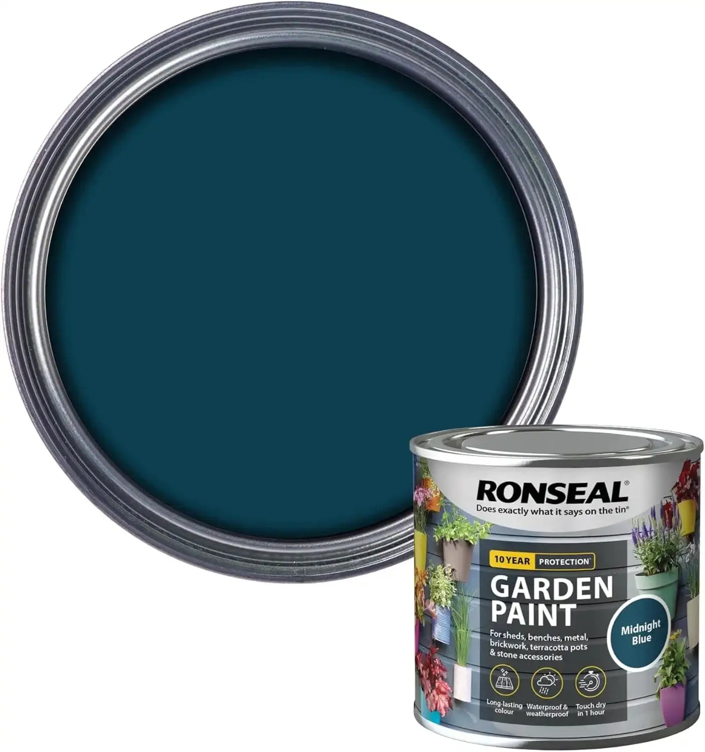 buy ronseal midnight blue wood paint 250ml UK