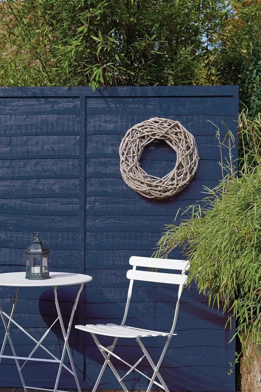 small tin midnight blue outdoor paint