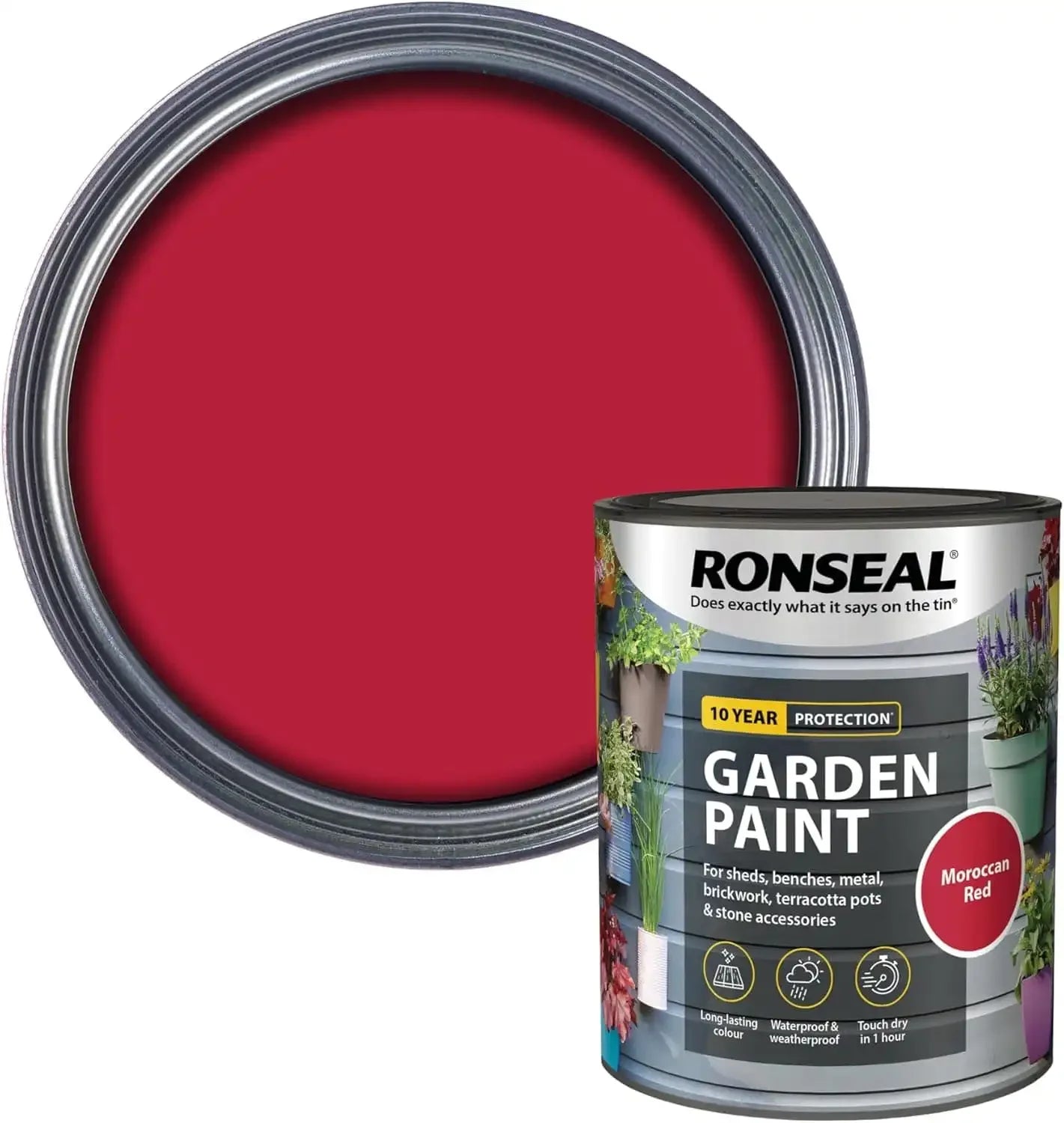 buy ronseal moroccan red garden paint UK