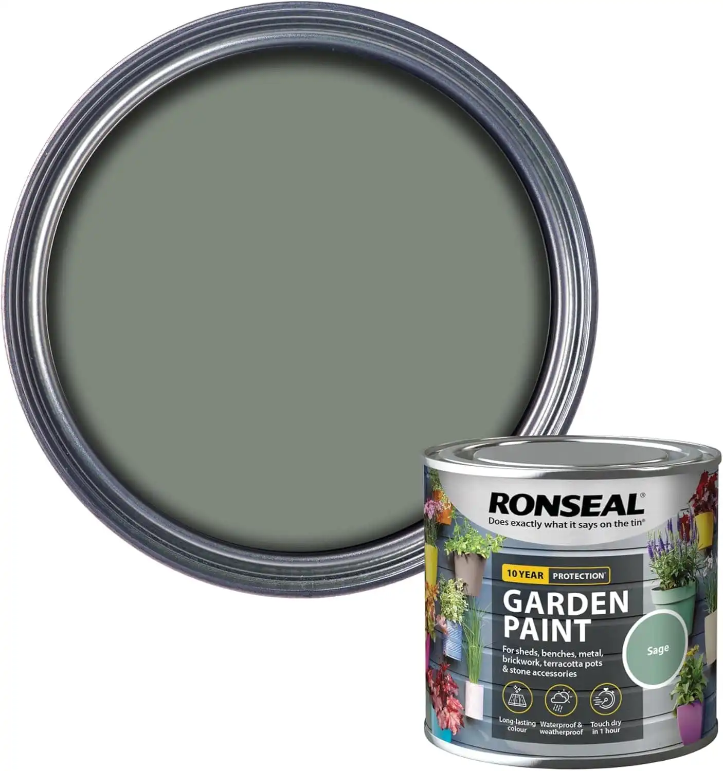Ronseal Garden Paint, Sage, 250ml