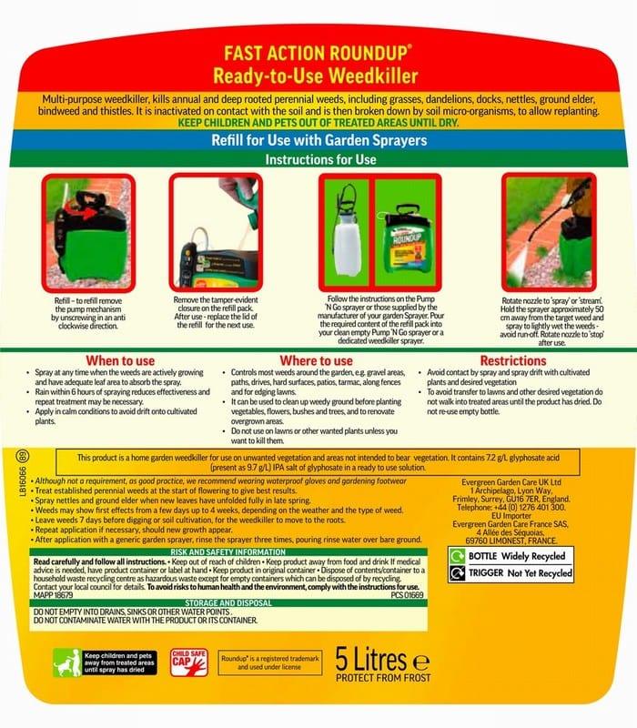 Roundup® Fast Action Ready to Use Weedkiller Pump ‘n Go 5L - FitfitGarden
